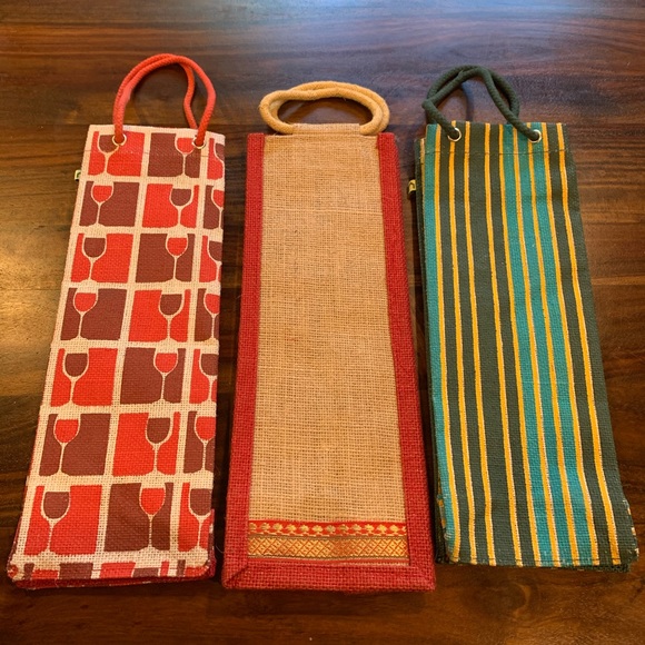 Bundle of 3 Jute Wine Bags- Luxury Wine Gifting